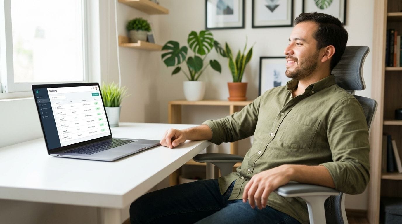 Persona presentando su declaración anual desde casa